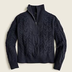 J.Crew Cable-knit half-zip sweater in Supersoft yarn